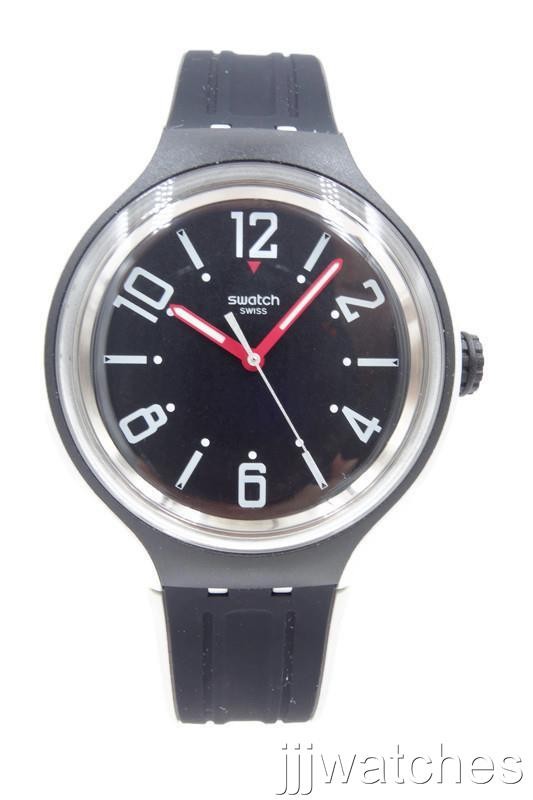New Swatch Irony XLite Peppe Black/Gray Silicone Men Watch 40mm YES1004 $110