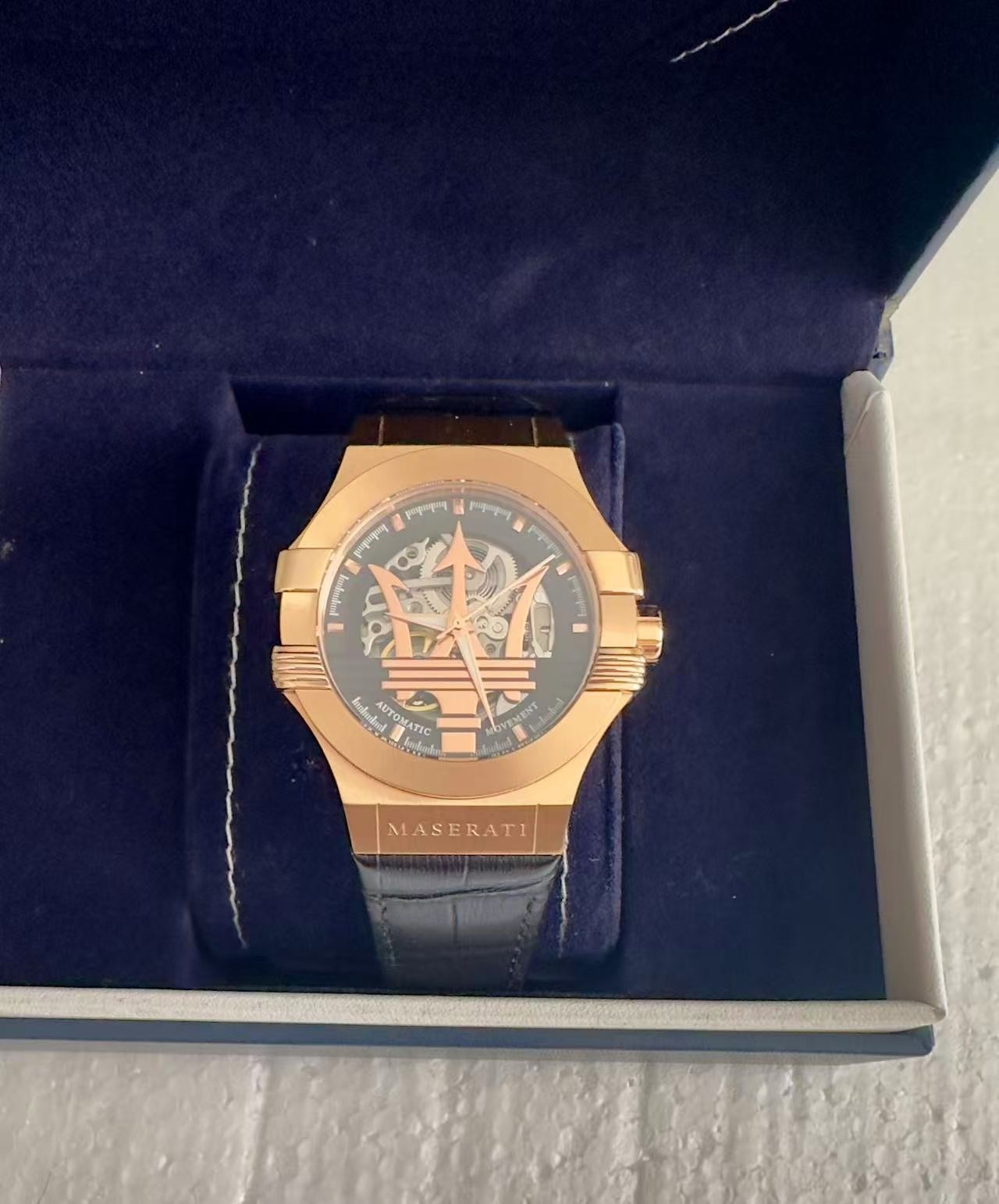 Maserati Potenza Automatic Skeleton Watch R8821108002 RoseGold Full Set BoxPaper