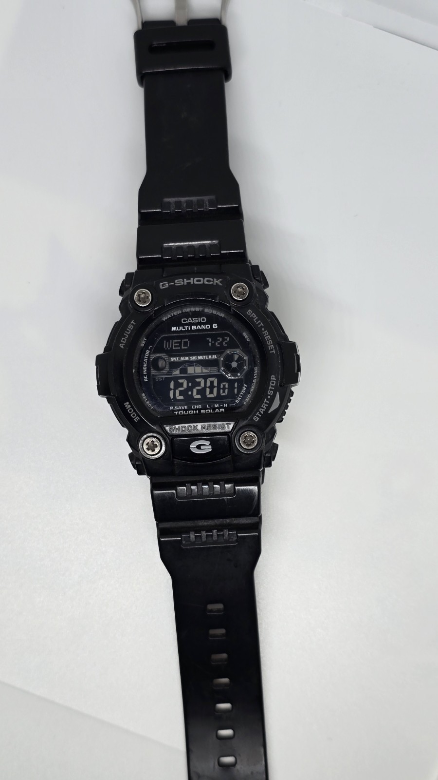 Used CASIO G-SHOCK GW7900B ATOMIC SOLAR Men’s Moonphase Rescue Black Negative D