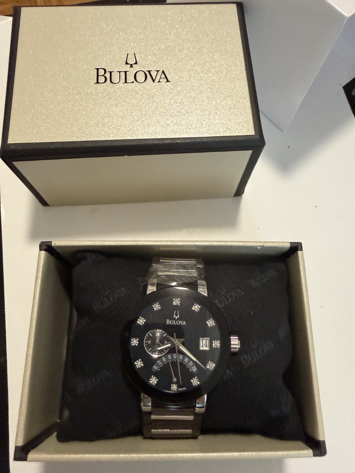 Bulova Men’s 98D109 Quartz Futuro Diamond Modern All Black 40mm Watch