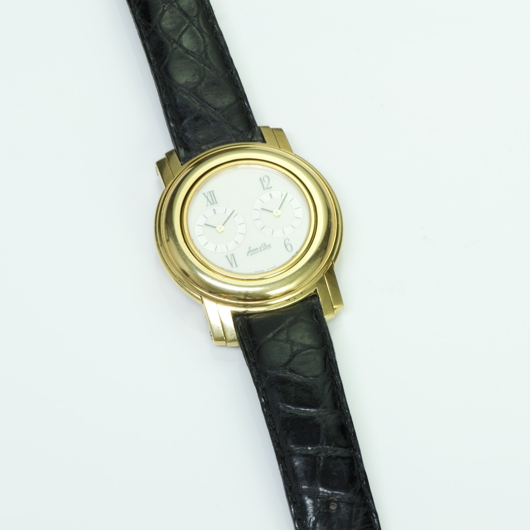 Jean d’Eve 18K Yellow Gold Pacte Perpetual Dual Reverse Watch