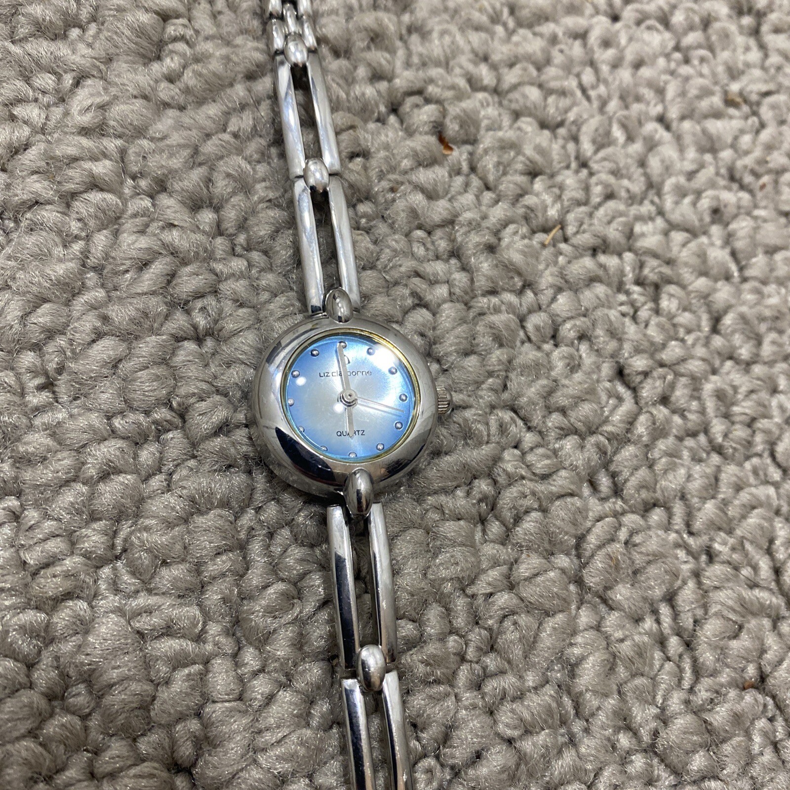 Liz Claiborne Quartz Blue Silver Tone Wrist Watch