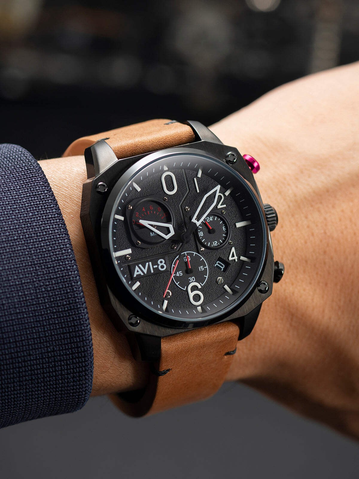 Hawker Hunter Retrograde Chronograph | Black Dial Wristwatch AV-4052-02