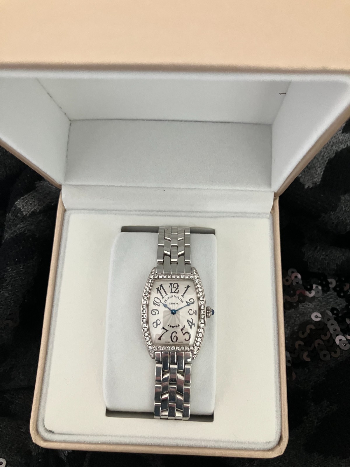 FRANCK MULLER CURVEX DIAMOND BEZEL QUARTZ 1752QZDP LADIES WATCH