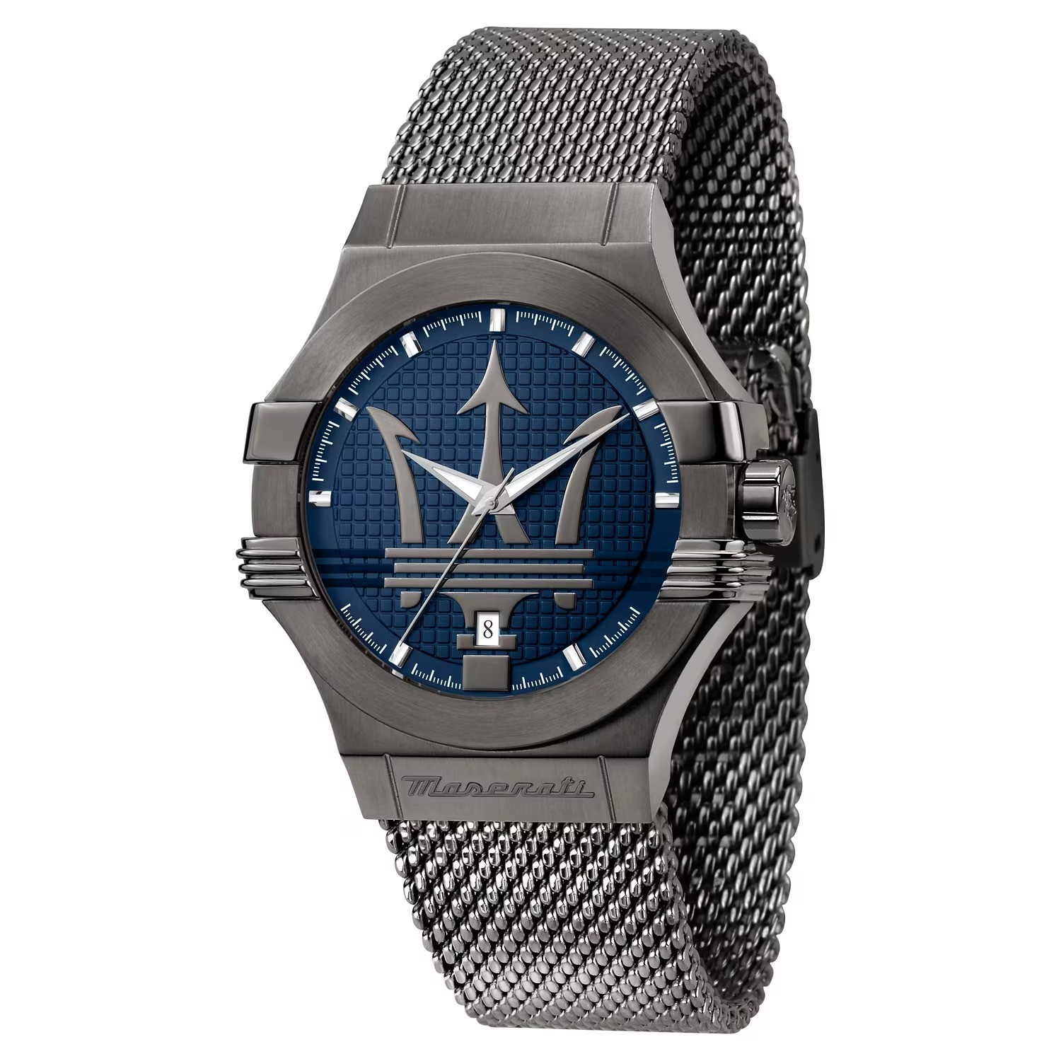 MASERATI POWER R8853108005 Black Blue Mesh Steel Bracelet Men’s Watch