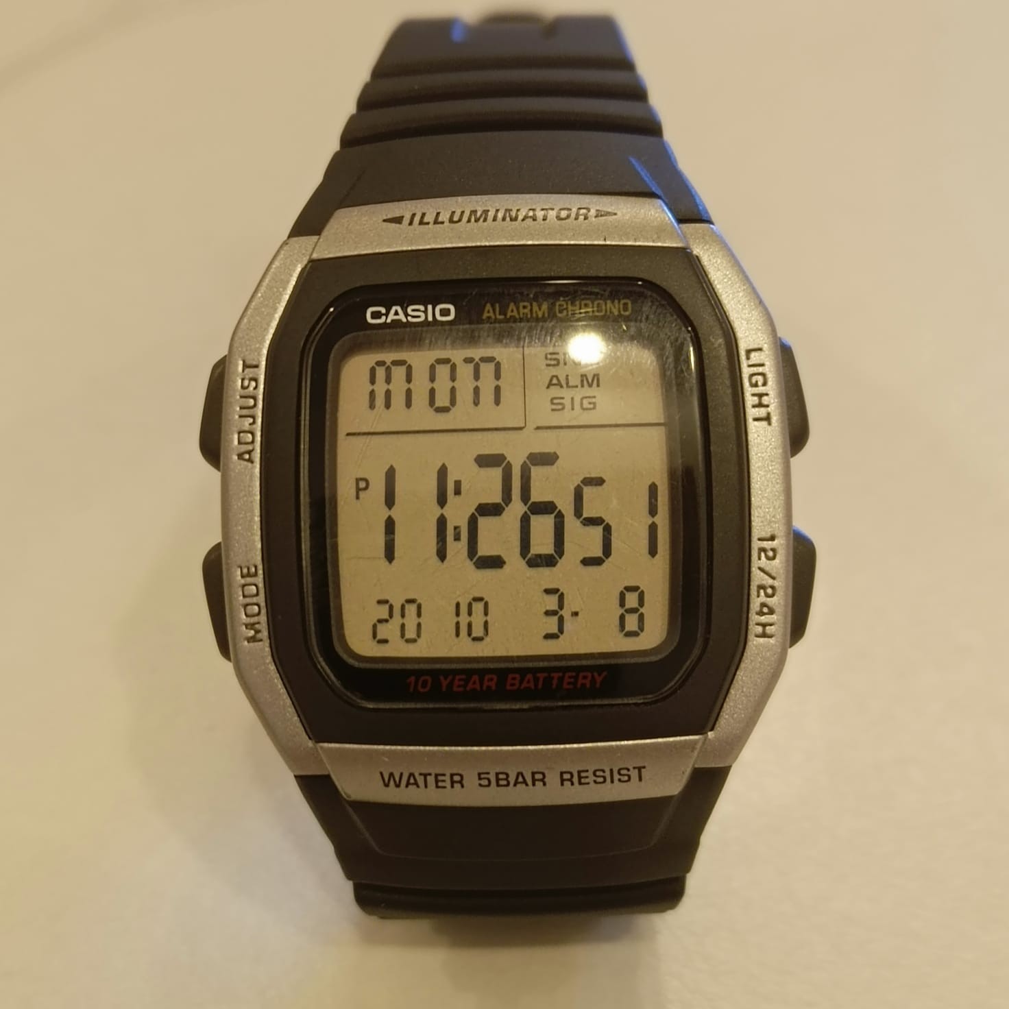 Casio Illuminator W-96H Men’s Digital Watch – Black/Silver 50m WR Alarm Chrono