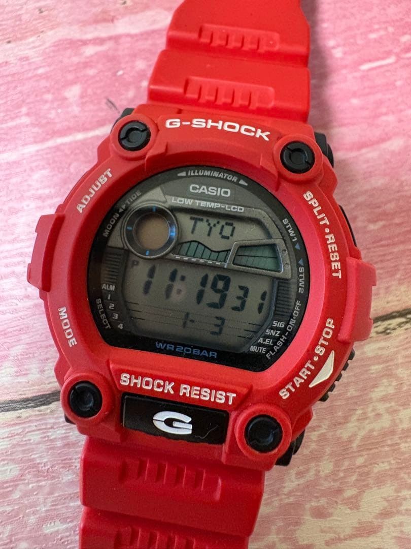 CASIO G-SHOCK G-7900A Red Digital Watch Working Product