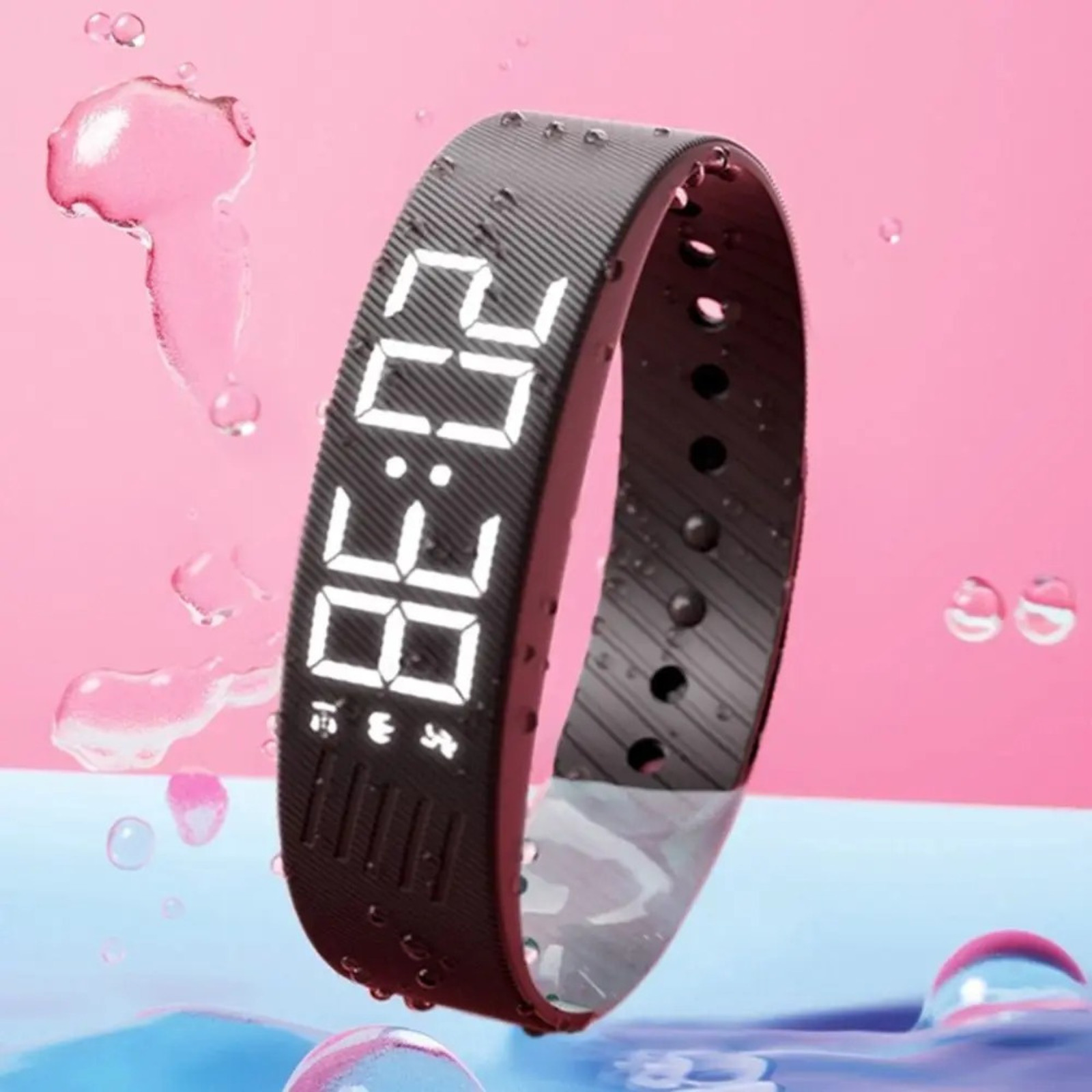Vibrating Alarm Watch LED Digital Pedometer Waterproof Silicone Wristband Smart