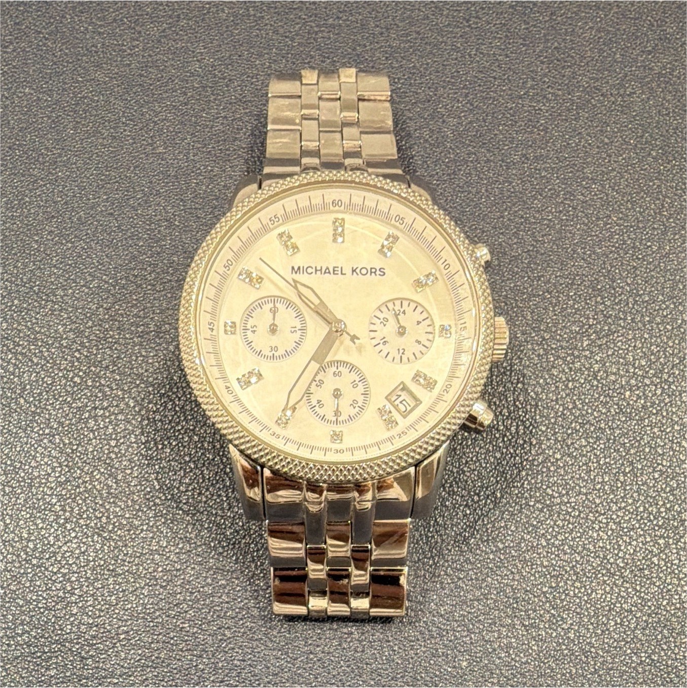 Michael Kors MK-5020 Women’s Silver Stainless Steel Quartz Chronograph Date 33mm