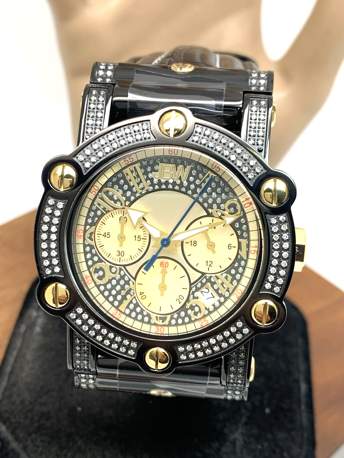 JBW Men’s Watch JB-6215-10B 10 YR Anniversary Phantom 1.96ctw Diamond Quartz