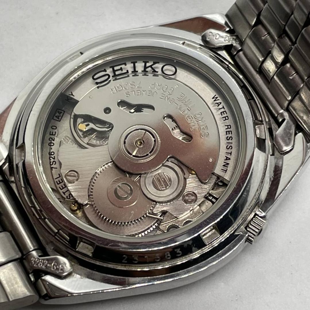 SEIKO Working Excellent Condition Globe Dial Transparent Back Emerald Green SEIK