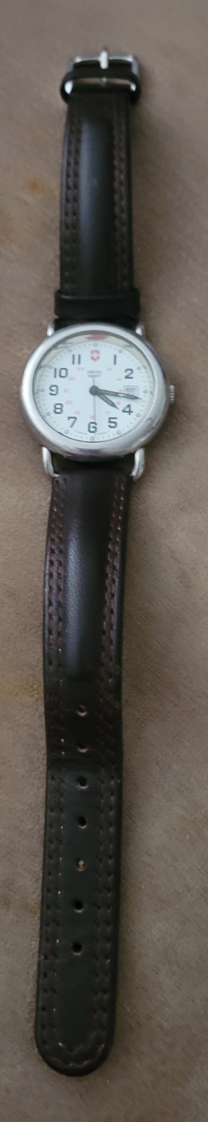 Victorinox Swiss Army Cavalry Watch 31mm White Dial Steel Date, needs battery