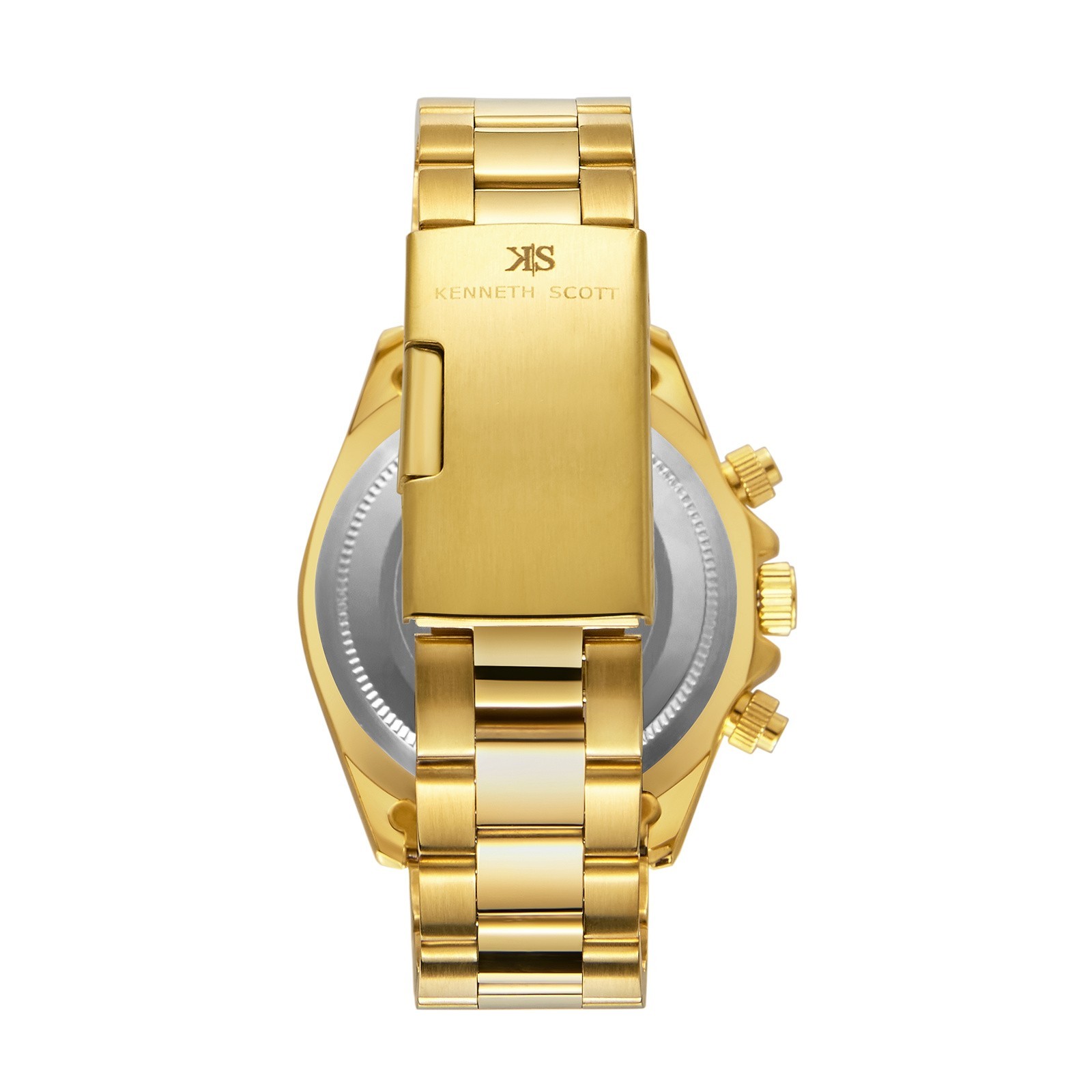 Kenneth Scott Men’s Multi Function Watch | Champagne Dial, Gold Case & Strap