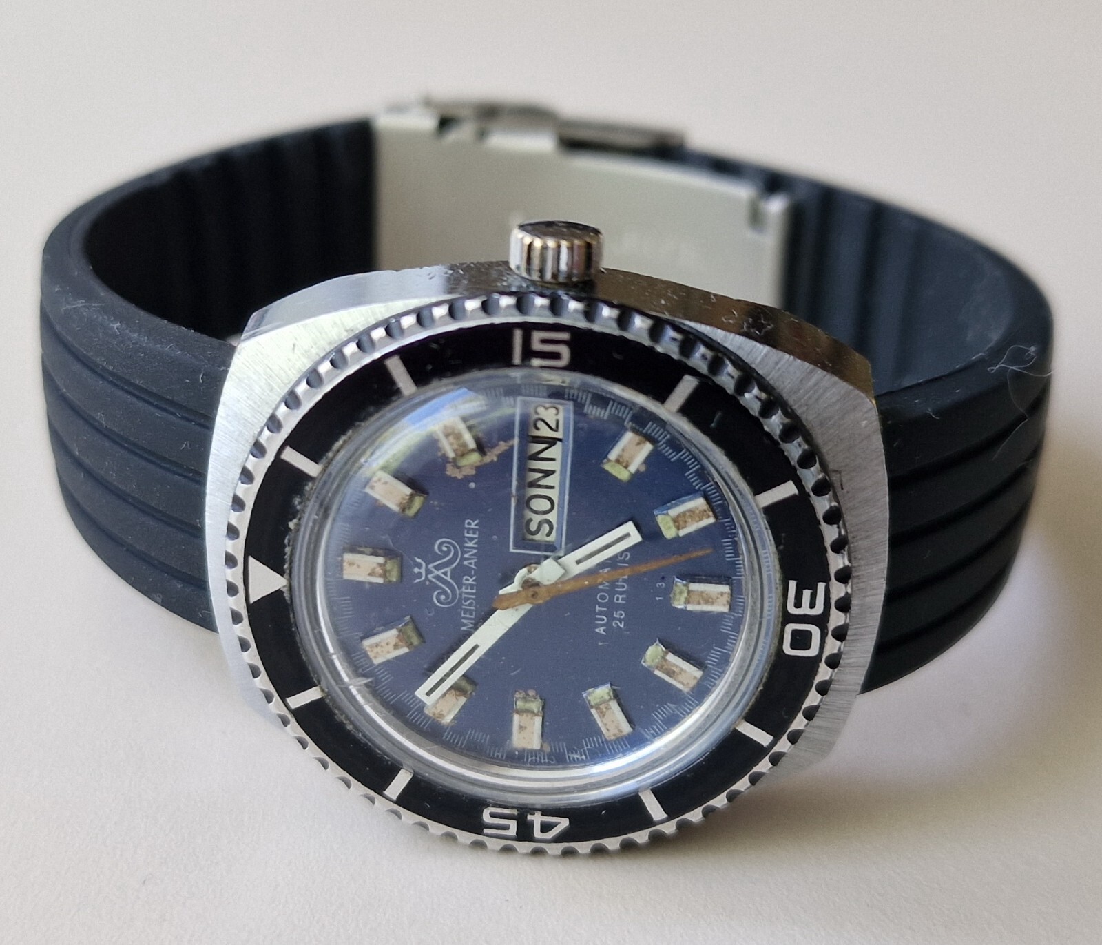 Vintage MEISTER ANKER DIVER Automatic Day/Date FB226 German Made From 70’s