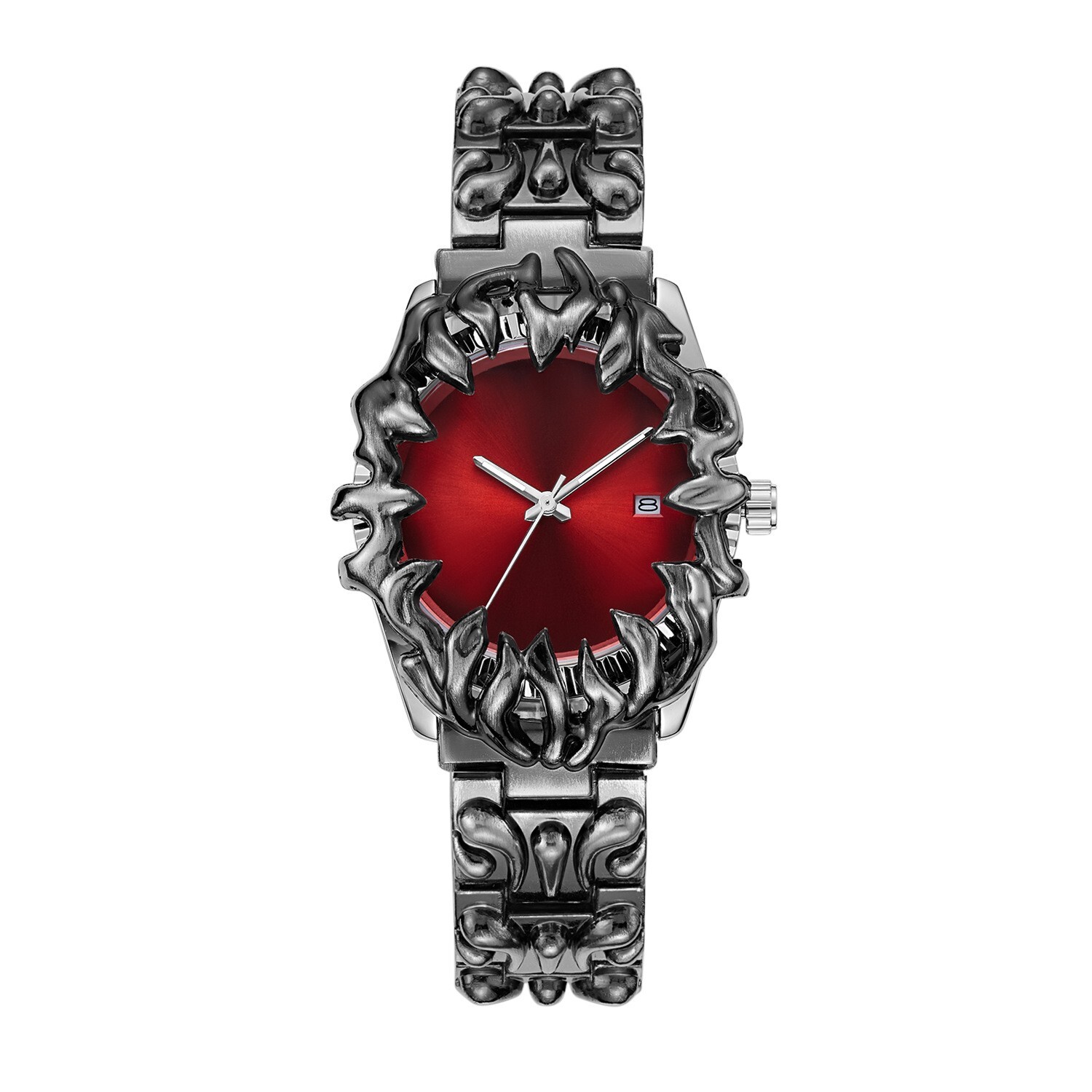Gothic Stainless Steel Claw Watch Luminous Waterproof Quartz Wristwatch for Men