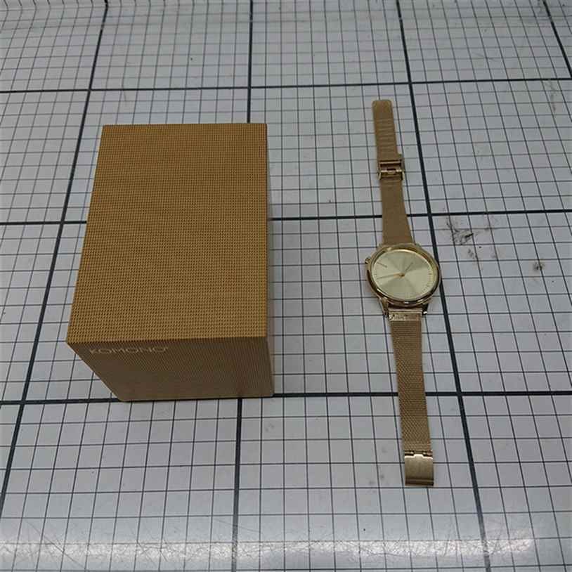 [A1R] Onono Vintage Gold Mesh Belt Minimalist Analog Men Watch [z2v]