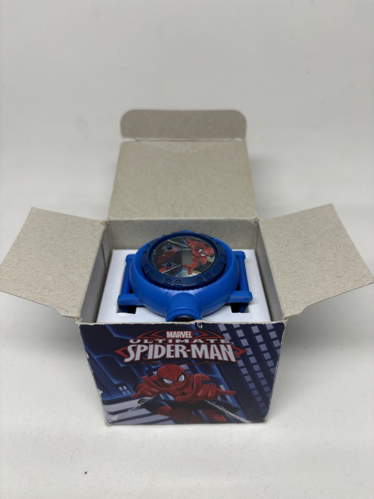 Marvel Spider-Man Projection Watch Kids Quartz Analog Blue Plastic w/ Box