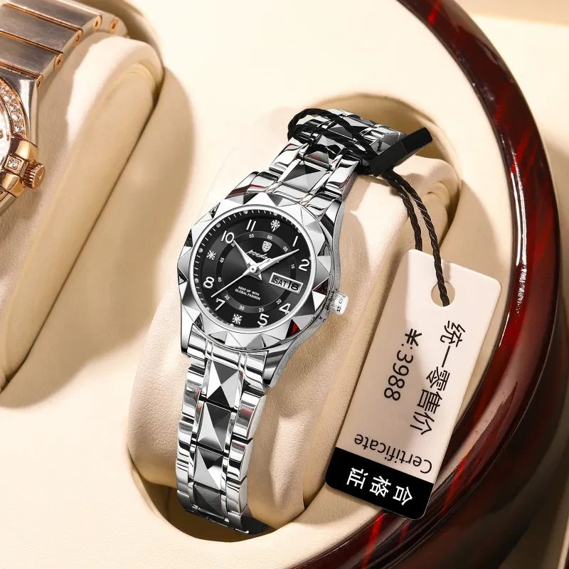 POEDAGAR Women’s Waterproof Luminous Dual-Date Women’s Quartz Watch