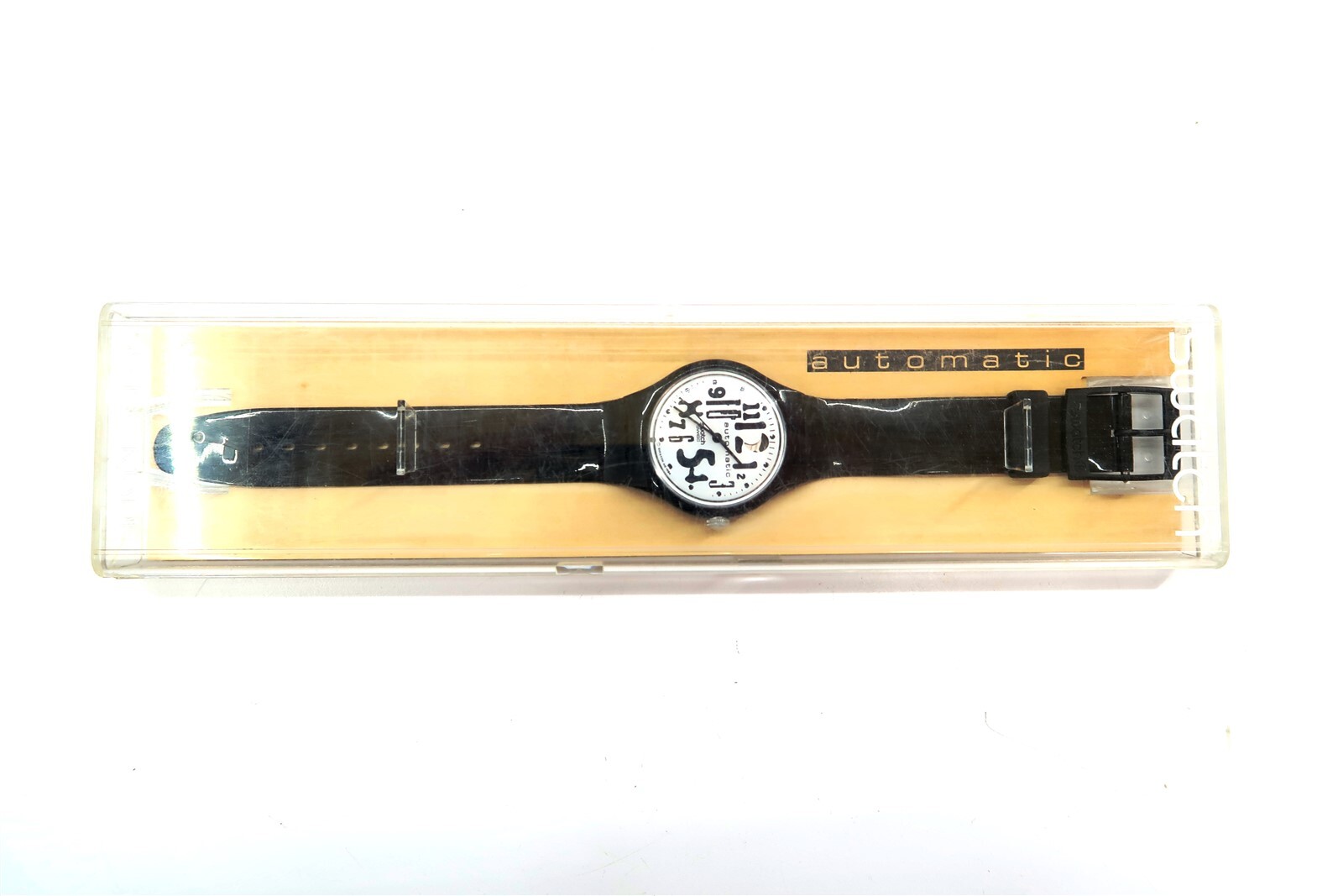 Swatch Automatic Watch BLACK BOARD SAB103 with Case & Papers 1995 NOS