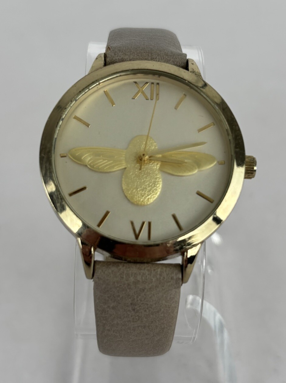 Accutime Watch Corp. 38mm Gold Tone Bumblebee Dial Quartz Watch w/Band & Battery