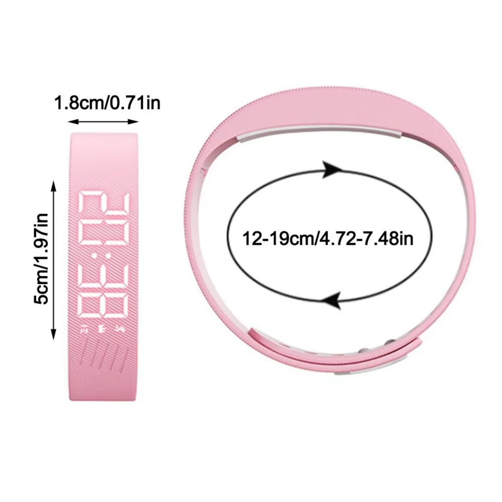 Vibrating Alarm Watch LED Digital Pedometer Waterproof Silicone Wristband Smart