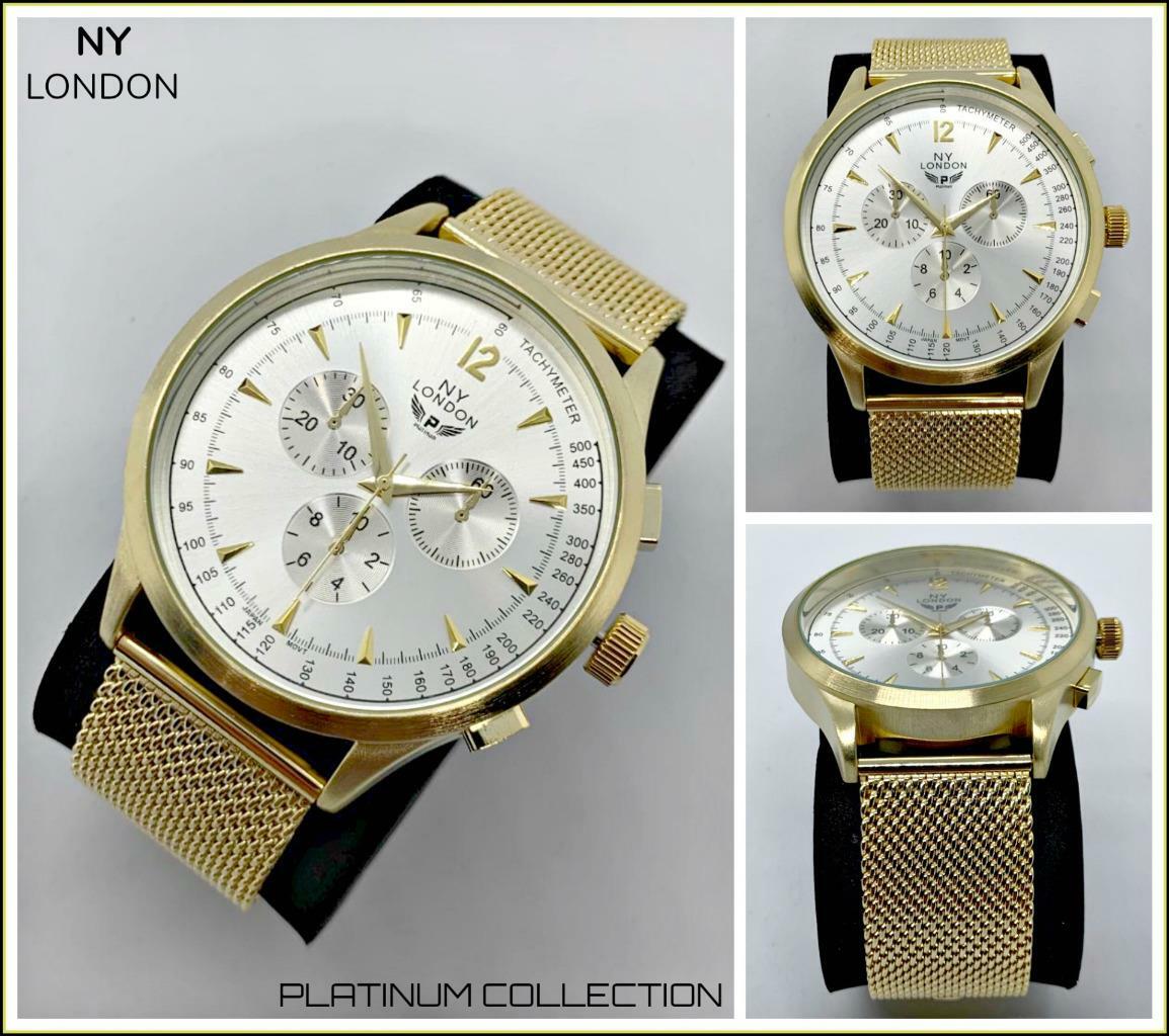 Men’s CLASSY ELEGANT Dressy Round Gold LUXURY Designer Fashion WRIST WATCH 48mm