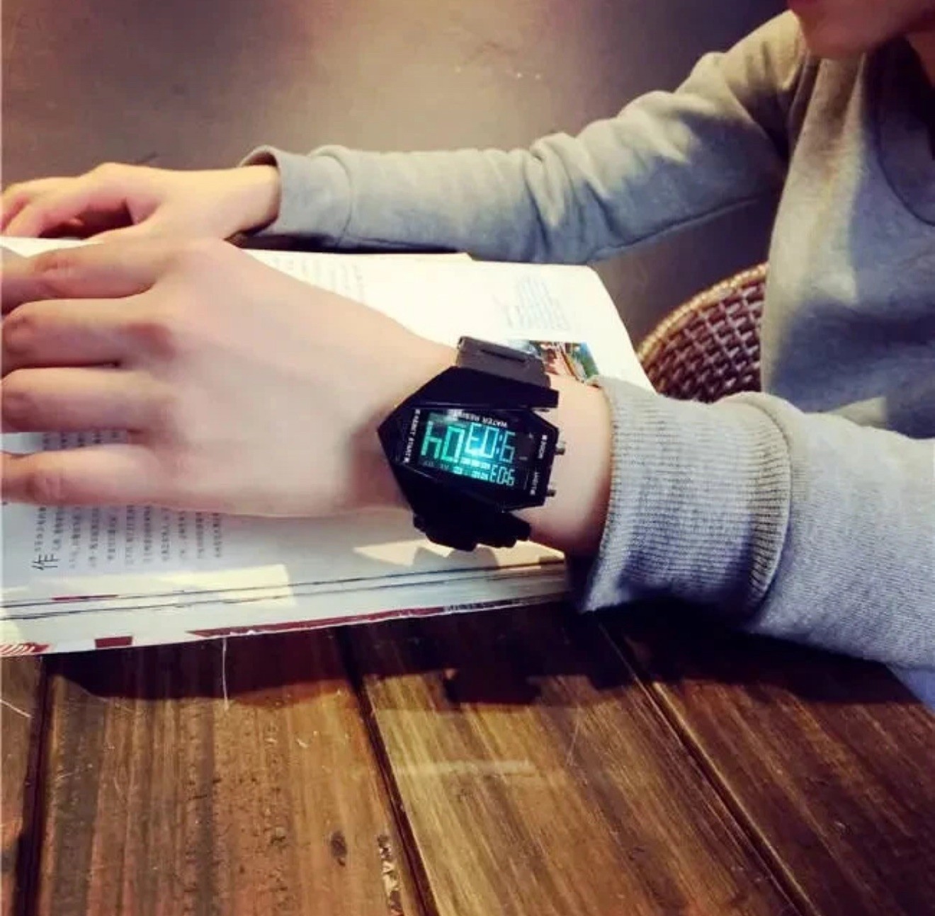 Futuristic LED Multi-Function Waterproof Wristwatch for Men, Women & Students