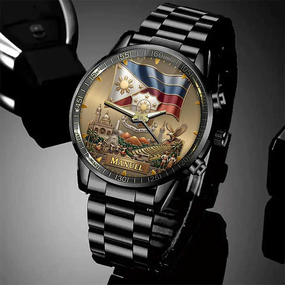 Personalized Philippines Heritage Watch – Custom Name With Flag and National