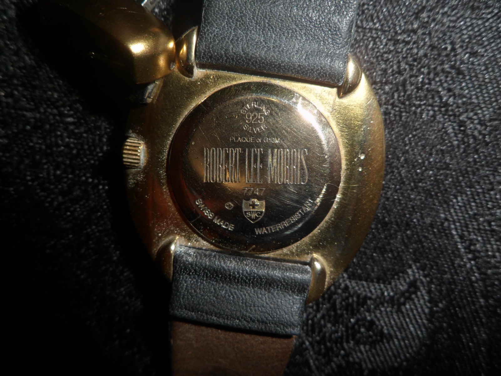 Robert Lee Morris Original .925 Silver Vermeil Watch w/ Black Deployment Clasp
