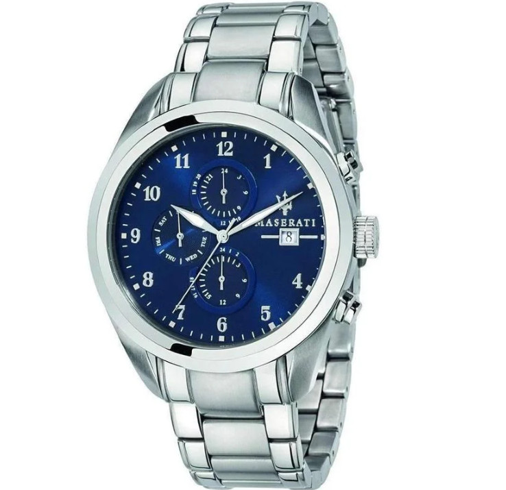 Maserati Traguardo Blue Dial Silver Metal Strap Men’s Watch R8853112505
