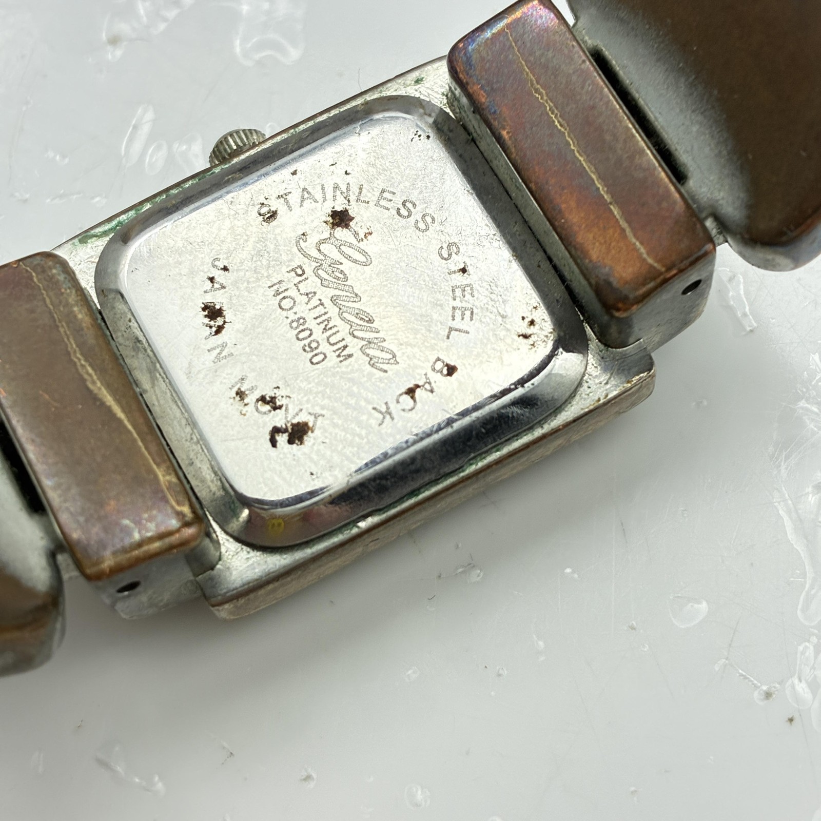 Geneva Watch Silver Dial Roman Numerals Cuff Bracelet Quartz 8090