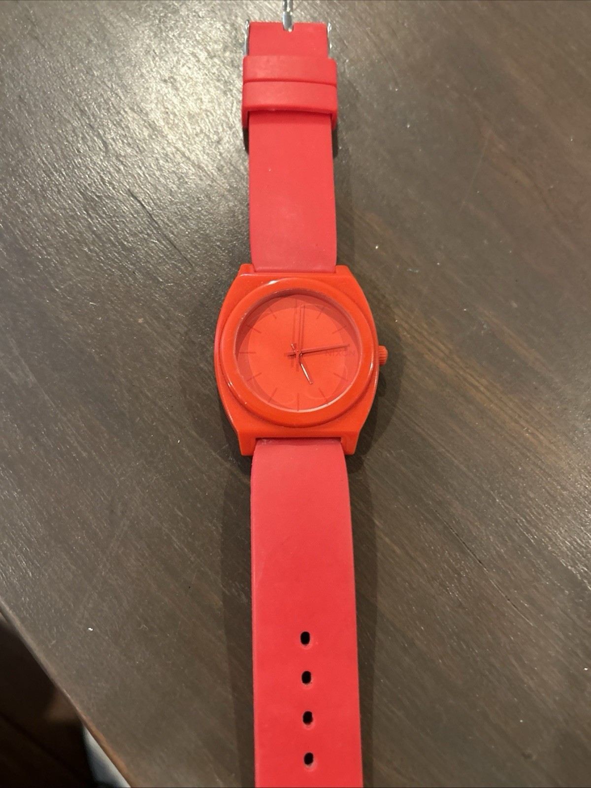NIXON Time Teller Minimal 39mm Quartz Watch All Red Matching Silicone Band