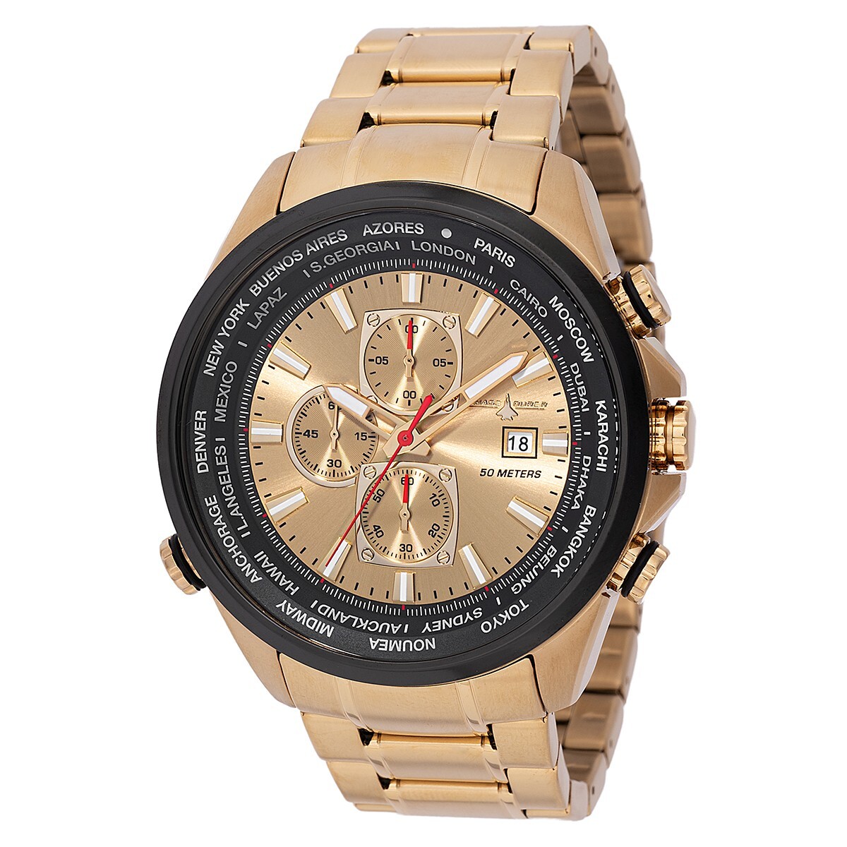 CHASE DURER CDW-0157 PILOT’S WORLD TIMER CHRONOGRAPH WITH SLIDE RULE BEZEL