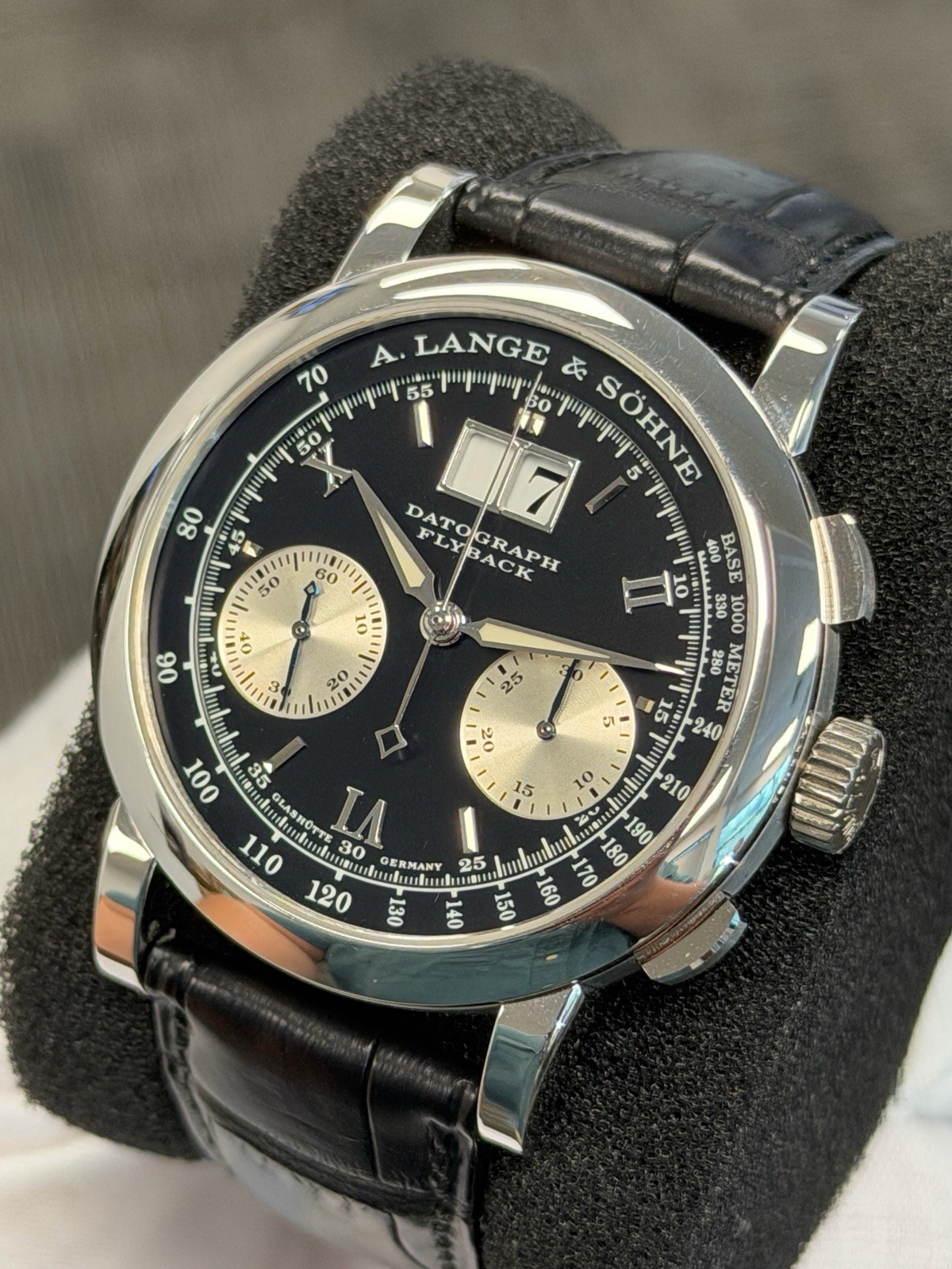 RARE A. Lange & Söhne Datograph METER 403.035 Black Watch Only PLATINUM