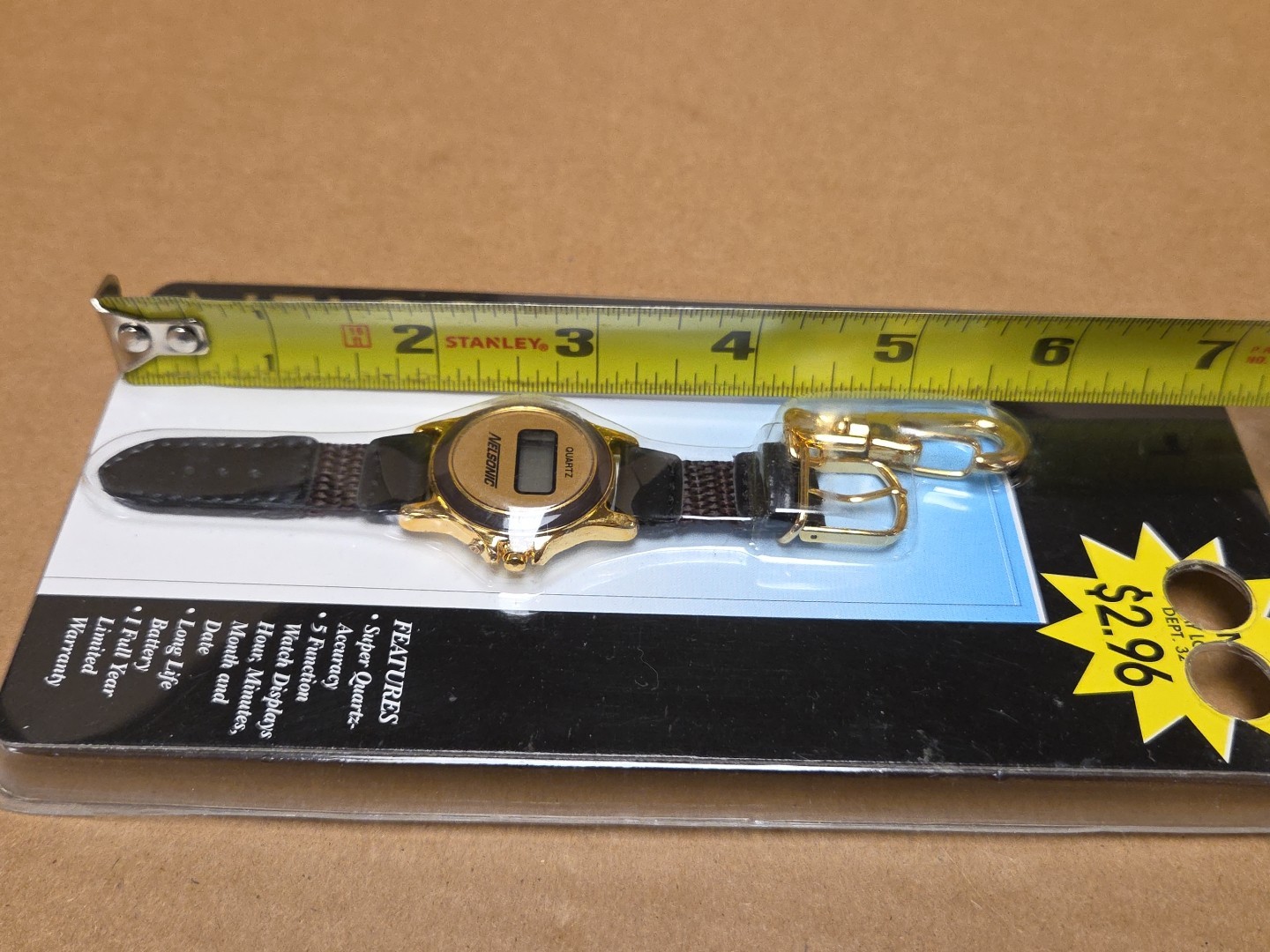 Nelsonic Classics Keychain Quartz 5 Function Watch Black Round Collectible
