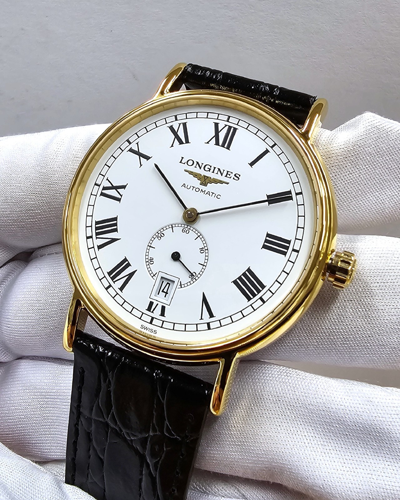 LONGINES Presence Automatic 38.5mm White Dial Leather Men’s Watch L4.805.2.11.2