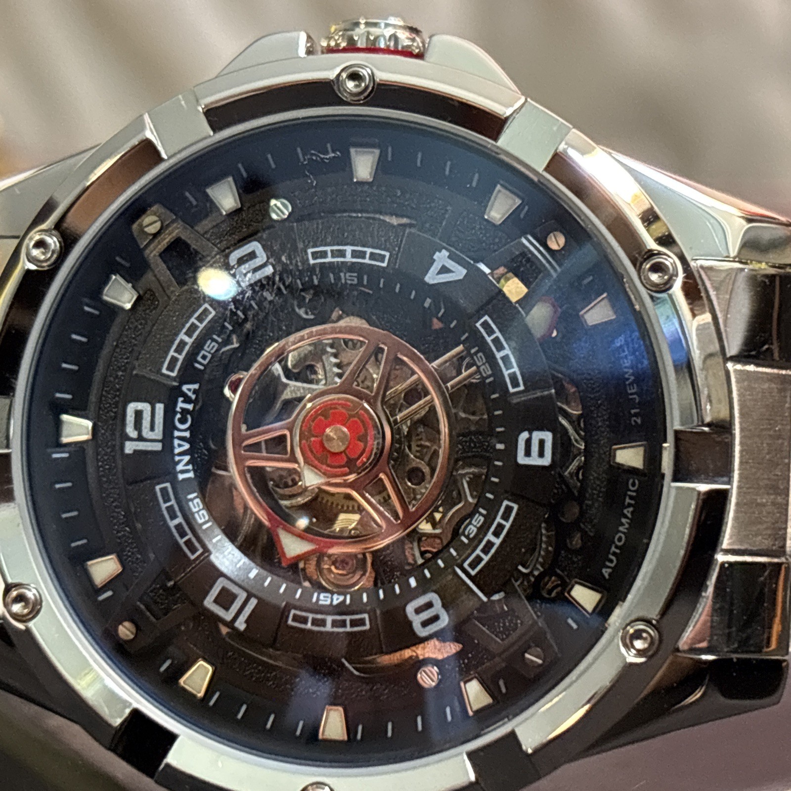 Invicta Racing Interpoint Automatic 43.5mm SS Mens Skeleton Watch 70082