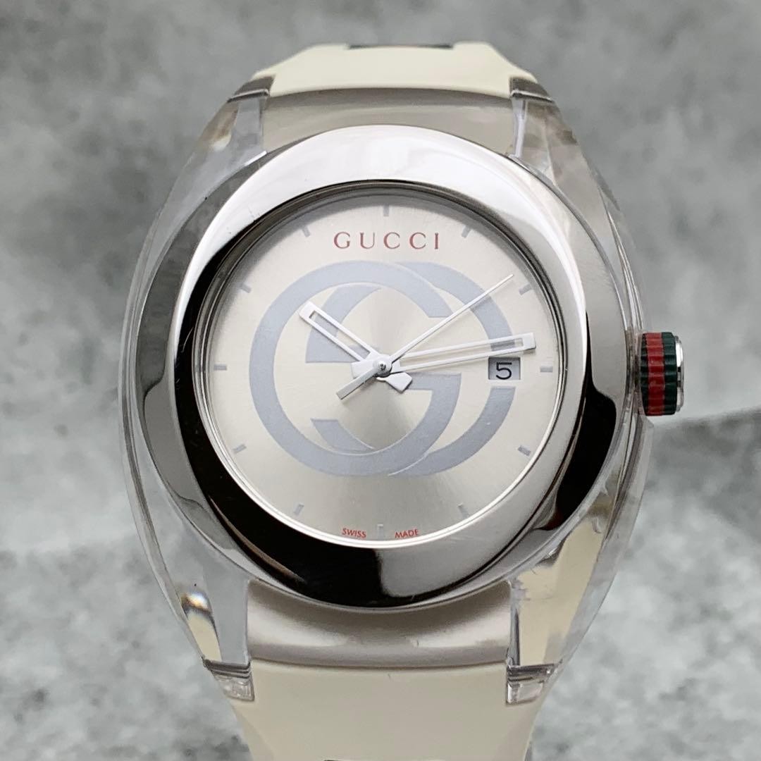 Gucci Sync 137.1 Silver Watch Web Stripe Ships from Japan