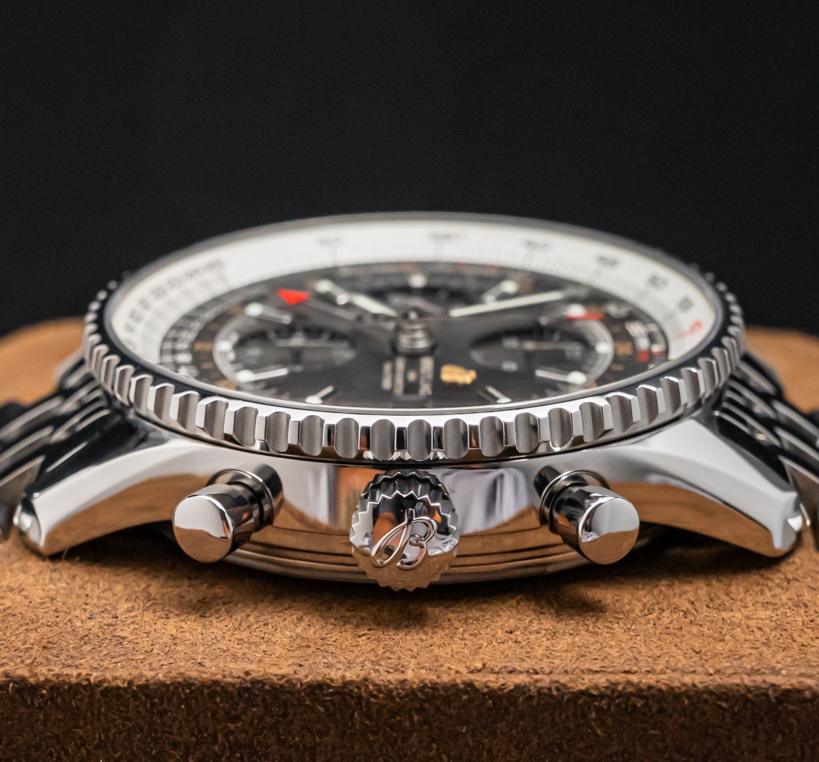 Breitling Navitimer Chronograph GMT 46 mm Black Dial World Bracelet Steel A24322