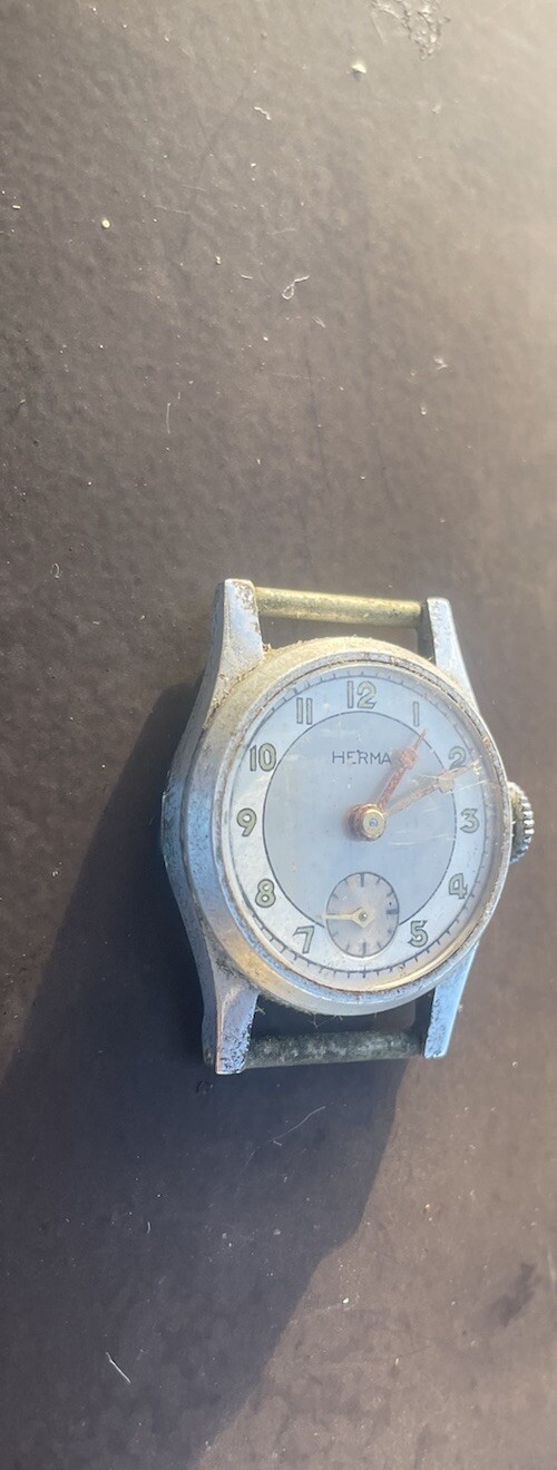 VINTAGE France military HERMA Wristwatch 1935 WWII