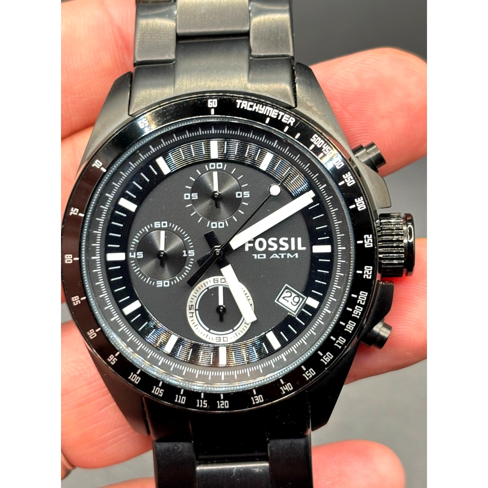 Fossil Decker CH2601 Black IP Stainless Steel Chronograph Men’s Watch NIB