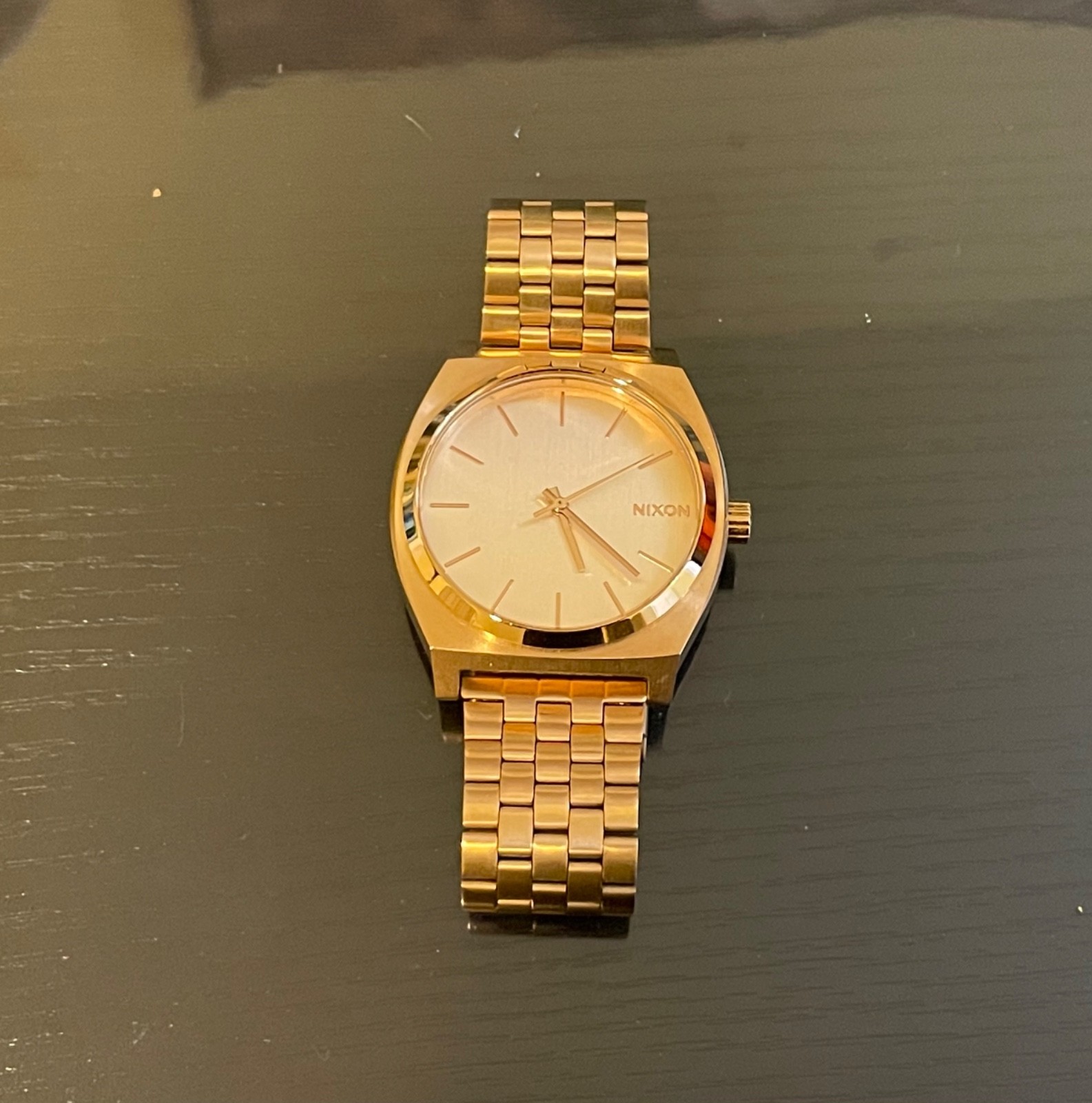 Unisex Nixon “The Time Teller” Rose Gold Quartz Watch w/Adjustable Bracelet-Runs