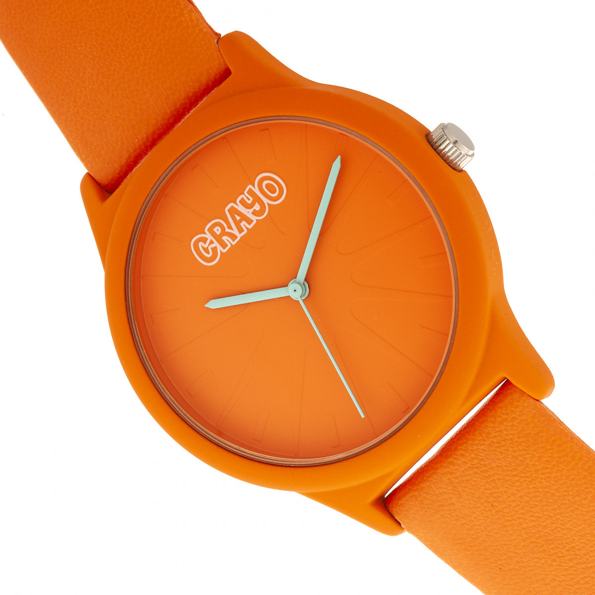 Crayo Splat Orange Leatherette Strap Unisex Watch CRACR5304