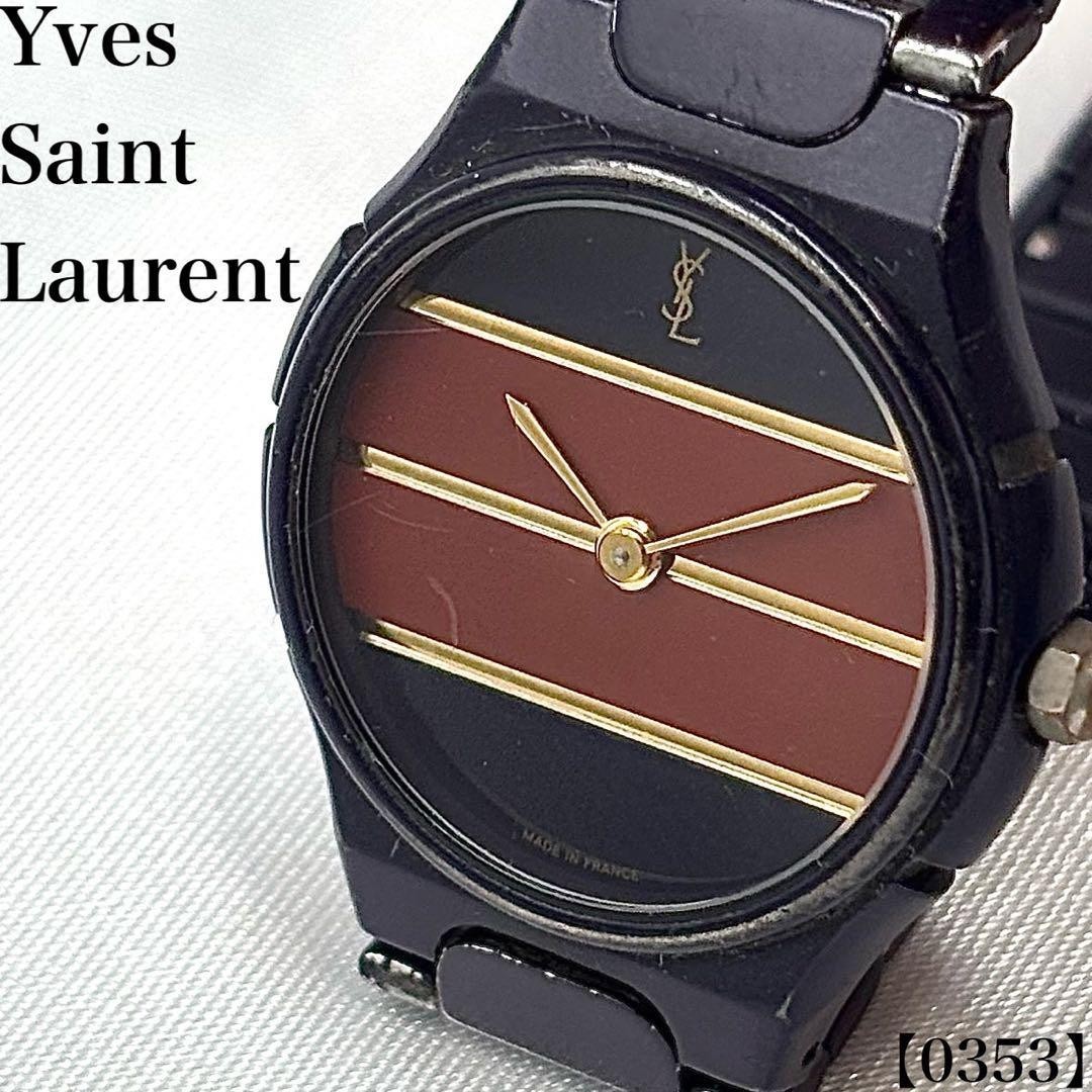 Yves Saint Laurent 1001 1738 Watch 23.5mm Quartz Dark Navy Vintage from Japan