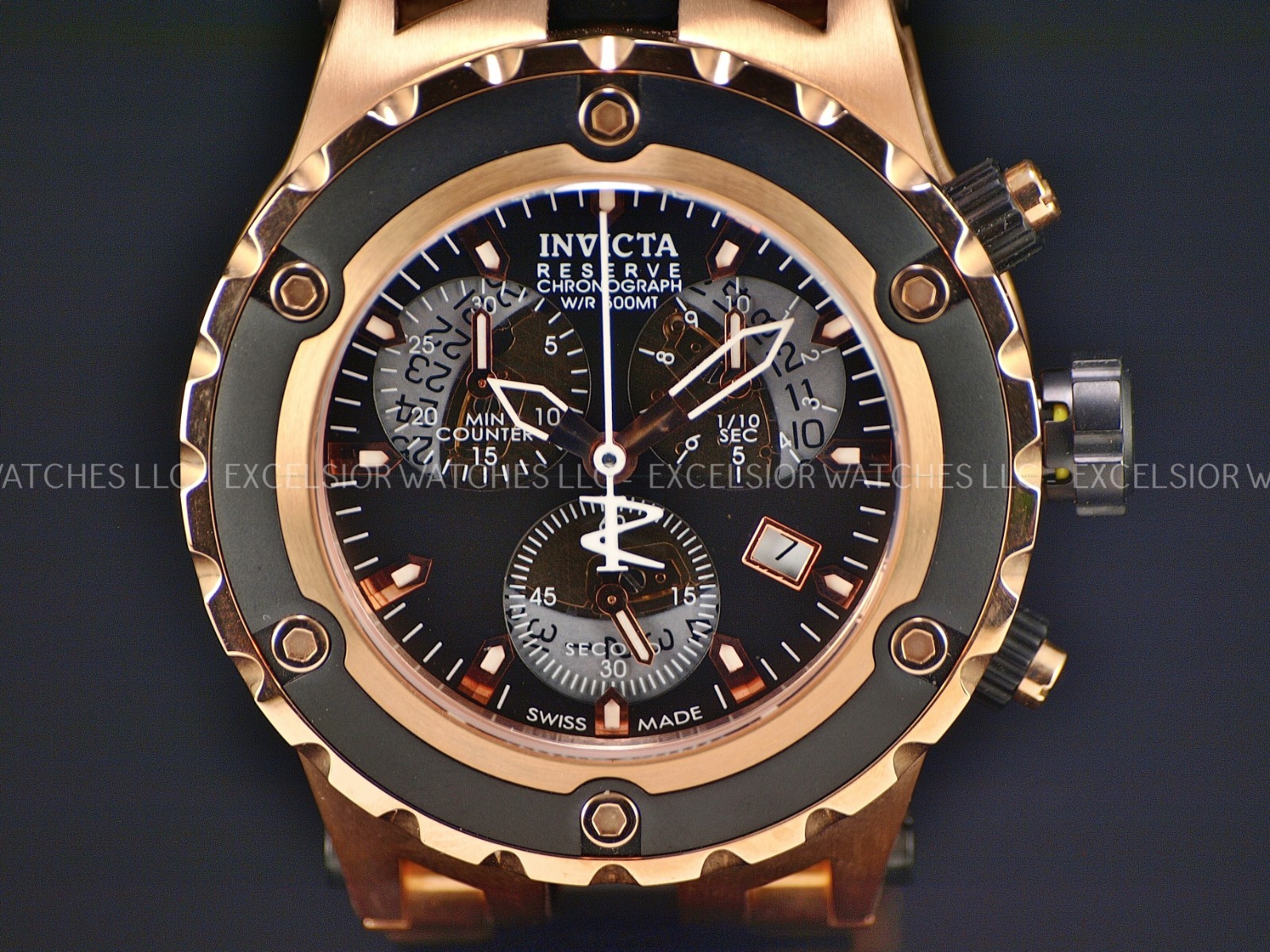 Rare Invicta 44mm SAS Swiss Made ETA 251.272 Chrono w/ 22 Jewels Sapphire Watch