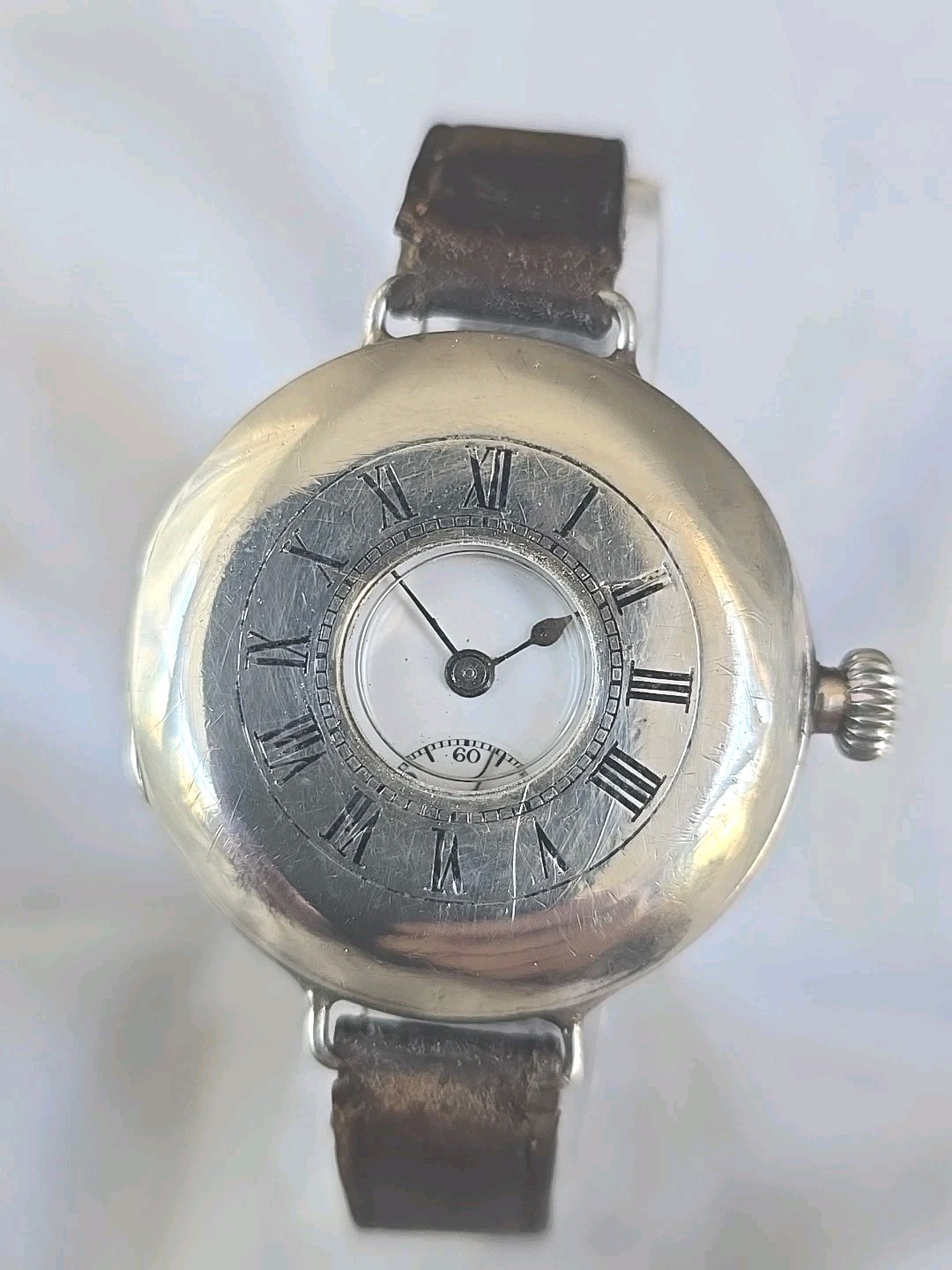 1924 ZENITH Sterling Silver Officers Half Hunter Dennison Cased Trench Watch