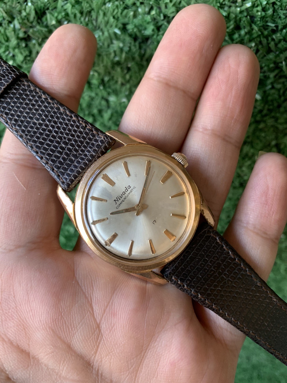 Vintage Nivada Compensamatic Mechanical Watch 35mm Manual Classic Dress Watch