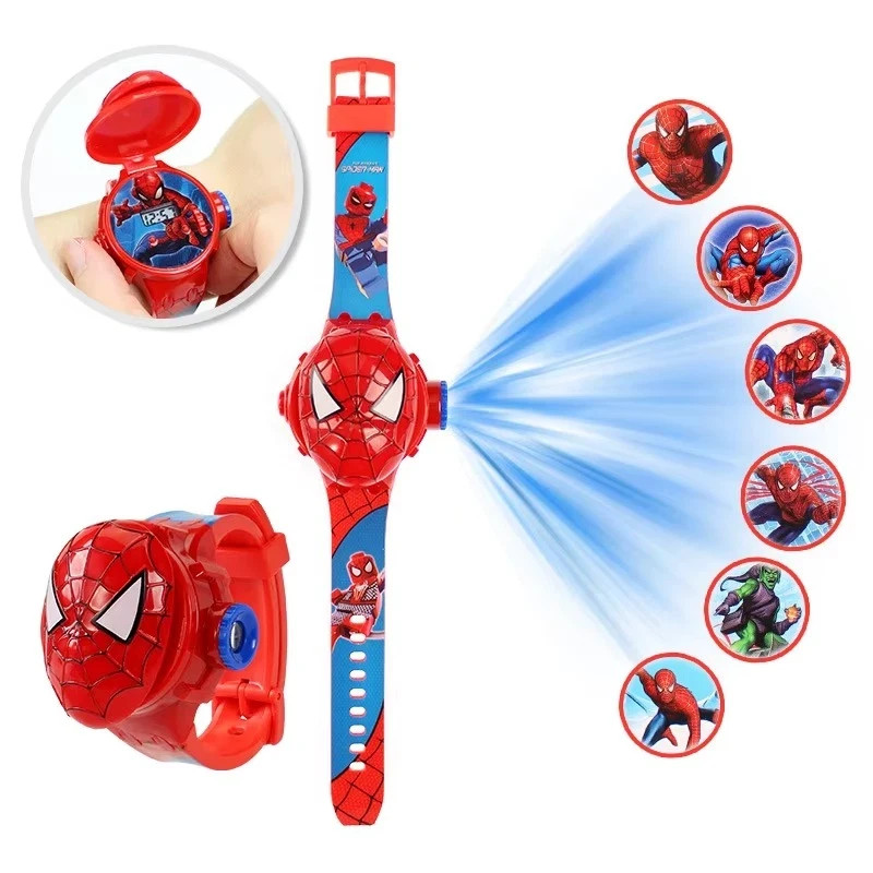 3D Projection Spiderman Children Watches for Kids Wristwatch