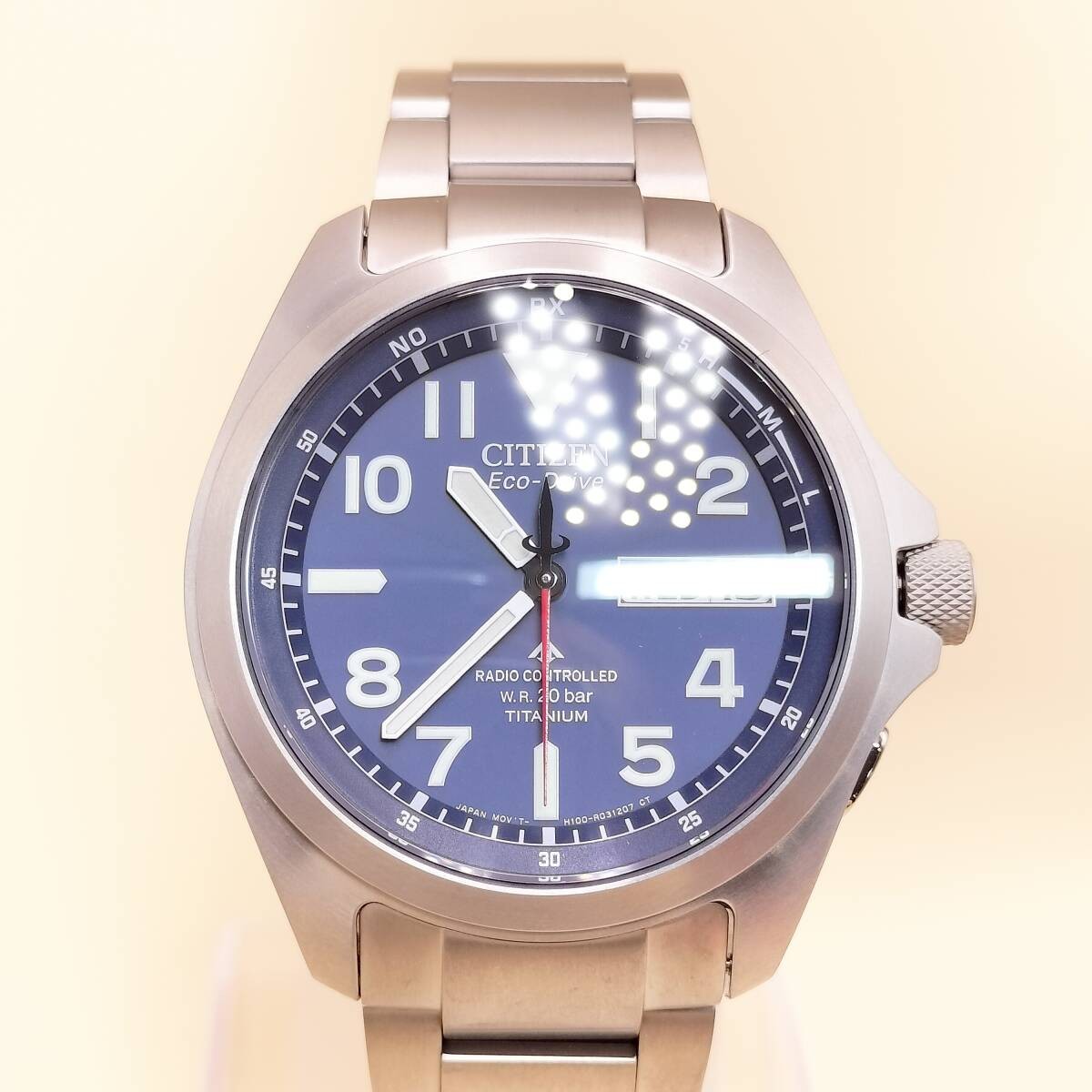 CITIZEN PROMASTER LAND H100 R014731 Eco Drive Radio Solar Titanium Blue Men’s Wa