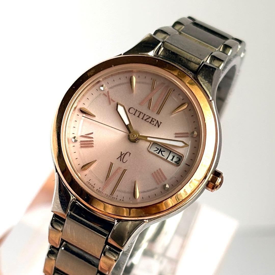 CITIZEN xC E001-T020348 Solar Pink Dial Watch Wrist 15.0cm From Japan